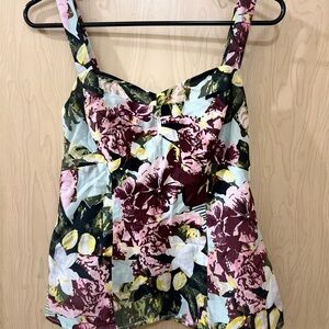 CAbi Red Fitted Bustier Camisole Top